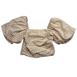 NWT Mimosa Crop Top Balloon Puff Sleeves Size S.